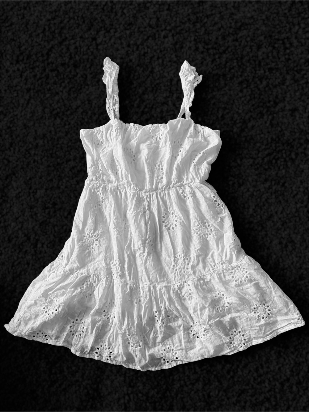 Lush White Eyelet Sun Dress  - Sleeveless Summer Dress - Size xs